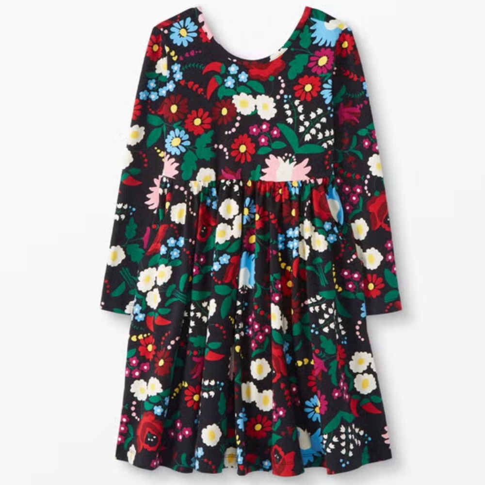 Hanna Andersson Celebration Long Sleeve Floral Dress